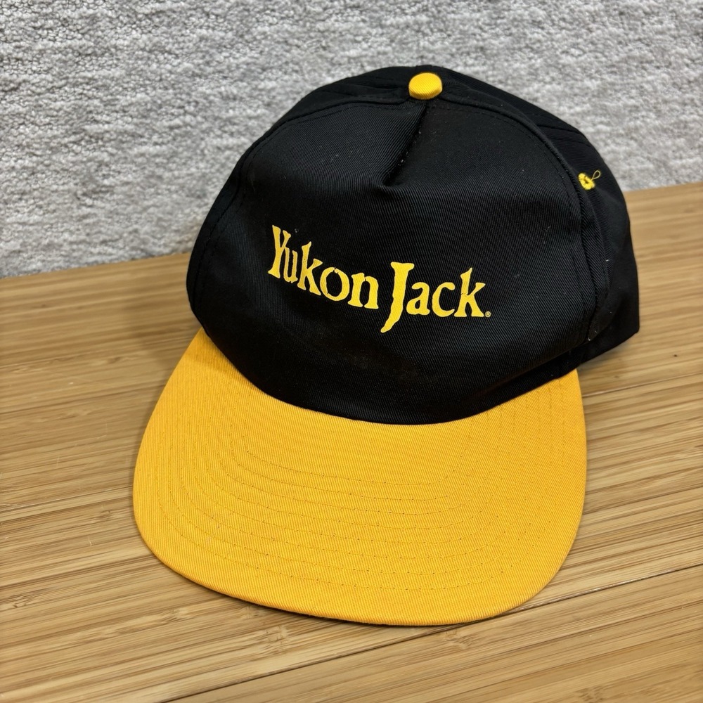 Vintage Yukon Jack Whiskey Snapback Rare Black Yellow - Picture 7 of 7